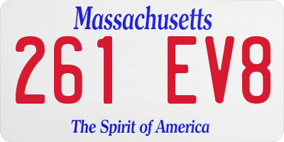 MA license plate 261EV8