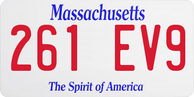 MA license plate 261EV9