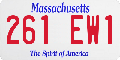 MA license plate 261EW1