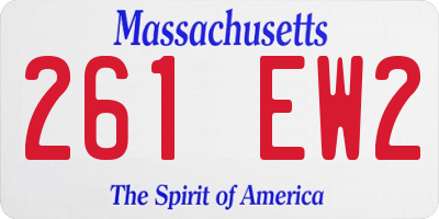 MA license plate 261EW2