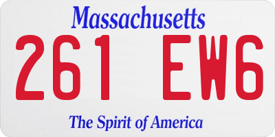 MA license plate 261EW6