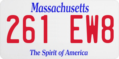 MA license plate 261EW8