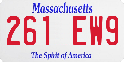 MA license plate 261EW9