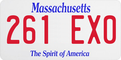 MA license plate 261EX0