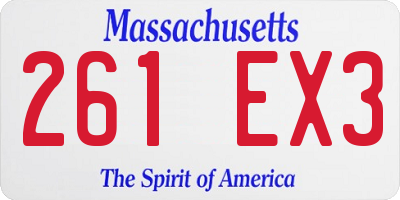MA license plate 261EX3