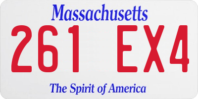 MA license plate 261EX4