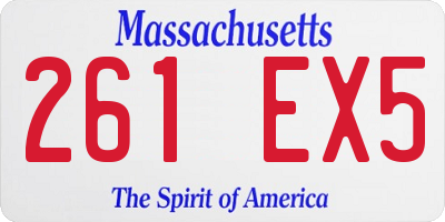 MA license plate 261EX5