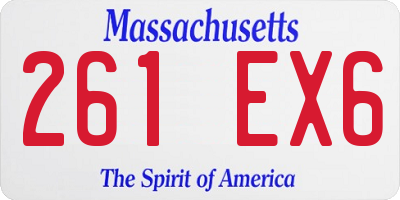 MA license plate 261EX6