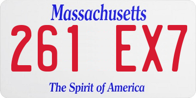 MA license plate 261EX7
