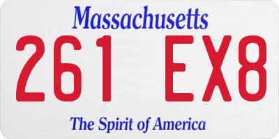 MA license plate 261EX8
