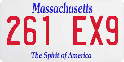 MA license plate 261EX9