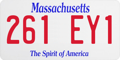 MA license plate 261EY1