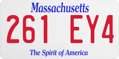 MA license plate 261EY4