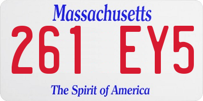 MA license plate 261EY5