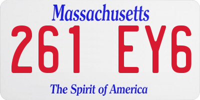 MA license plate 261EY6