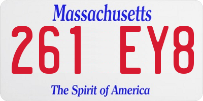 MA license plate 261EY8