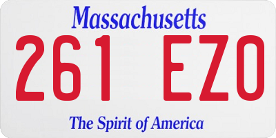 MA license plate 261EZ0