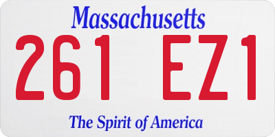 MA license plate 261EZ1