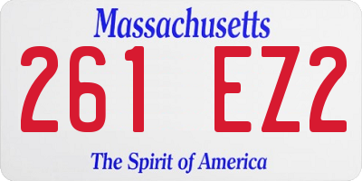 MA license plate 261EZ2