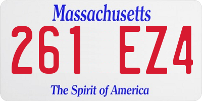 MA license plate 261EZ4