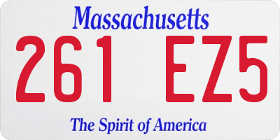 MA license plate 261EZ5
