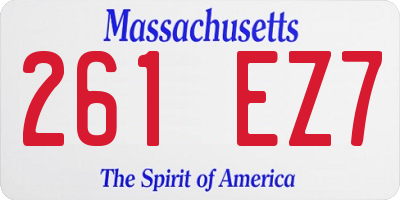MA license plate 261EZ7