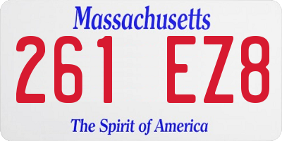 MA license plate 261EZ8