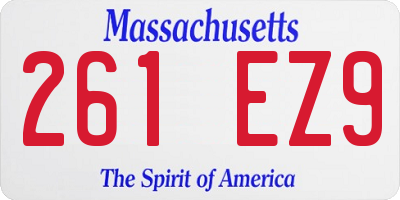 MA license plate 261EZ9