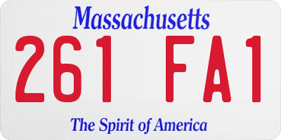 MA license plate 261FA1