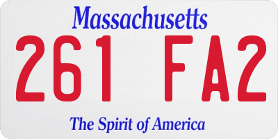 MA license plate 261FA2