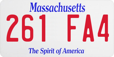 MA license plate 261FA4