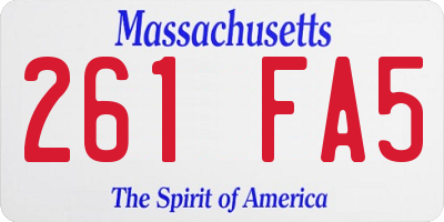 MA license plate 261FA5