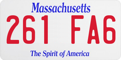 MA license plate 261FA6