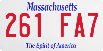 MA license plate 261FA7