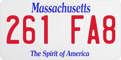 MA license plate 261FA8