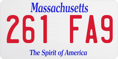 MA license plate 261FA9