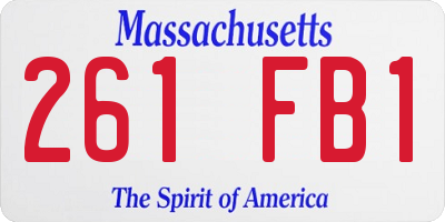 MA license plate 261FB1