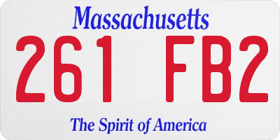 MA license plate 261FB2