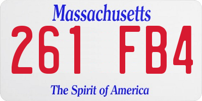 MA license plate 261FB4