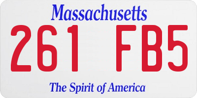 MA license plate 261FB5