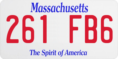 MA license plate 261FB6