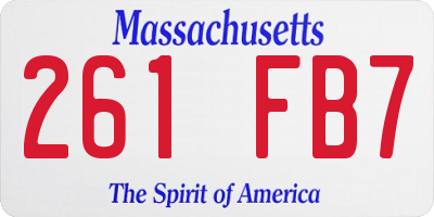 MA license plate 261FB7