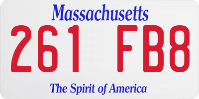 MA license plate 261FB8