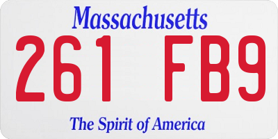 MA license plate 261FB9