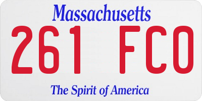 MA license plate 261FC0