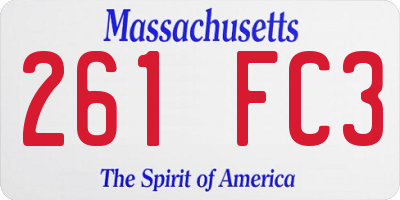 MA license plate 261FC3
