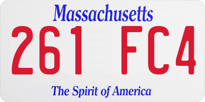 MA license plate 261FC4