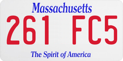 MA license plate 261FC5