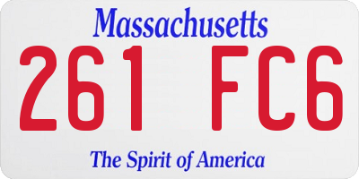 MA license plate 261FC6