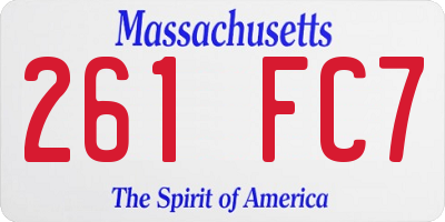 MA license plate 261FC7